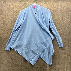 Lilly Pulitzer Sweater Women XS Blue Open Front Waterfall Lightweight Cardigan